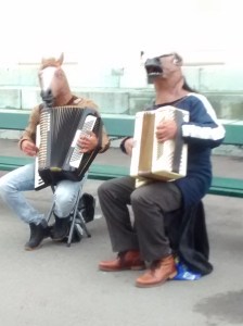 donkeys playing the accordion